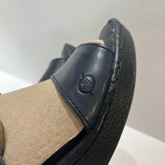 BORN women’s wedge sandals CLAUDIA, Sz 8 Med. color: Black. Soft leather shoe - Picture 8 of 9
